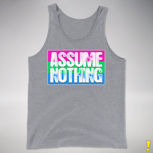 Assume Nothing Polysexual Pride Flag Premium Tank Top - Grey Heather