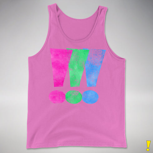 Polysexual Pride Exclamation Points Premium Tank Top - Neon Pink