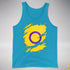 Intersex Pride Flag Ripped Reveal Premium Tank Top - Neon Blue