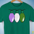Genderqueer Pride Christmas Lights Premium Unisex T-Shirt - Kelly Green
