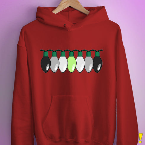 Agender Pride Christmas Lights Hoodie - Red