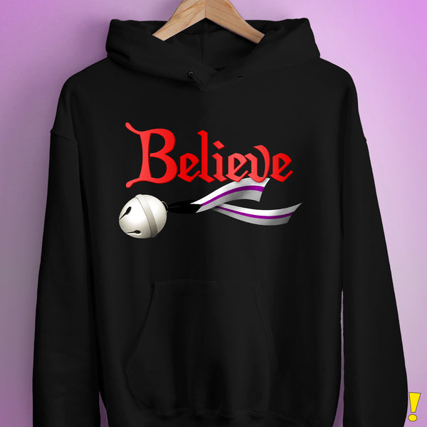 Believe Demisexual Pride Jingle Bell Hoodie - Black