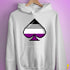 Asexual Pride 8-Bit Pixel Ace of Spades Hoodie - White