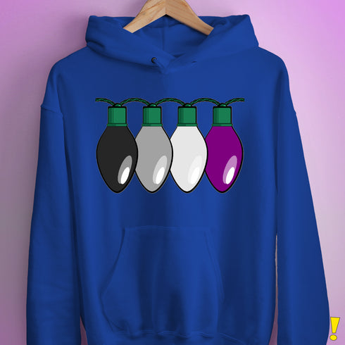 Asexual Pride Christmas Lights Hoodie - Royal Blue