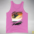 Bear Pride Flag Ripped Reveal Premium Tank Top - Neon Pink