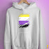 Nonbinary Pride Flag Ripped Reveal Hoodie - White