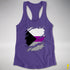 Demisexual Pride Flag Ripped Reveal Racerback Tank - Purple