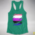 Genderfluid Pride Flag Ripped Reveal Racerback Tank - Kelly Green