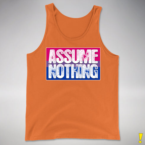 Assume Nothing Bisexual Pride Flag Premium Tank Top - Orange