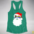 Santa’s LGBTQ Progress Pride Flag Shades Racerback Tank - Kelly Green