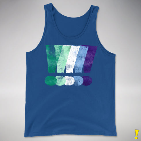 MLM Gay Pride Grunge Exclamation Points Premium Tank Top - Royal Blue