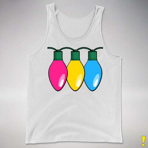 Pansexual Pride Christmas Lights Premium Tank Top - White