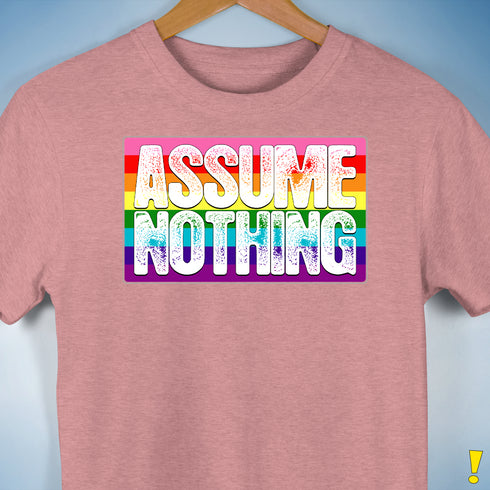 Assume Nothing Gilbert Baker Original LGBTQ Gay Pride Flag Premium - Mauve Heather
