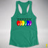 LGBTQ Pride Christmas Lights Racerback Tank - Kelly Green