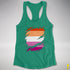 Lesbian Pride Flag Ripped Reveal Racerback Tank - Kelly Green