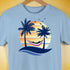 Asexual Pride Hammock Summer Beach Sunset Premium Unisex T-Shirt - Baby Blue