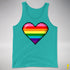 Gilbert Baker Original LGBTQ Gay Rainbow Pride 8-Bit Pixel Heart - Teal