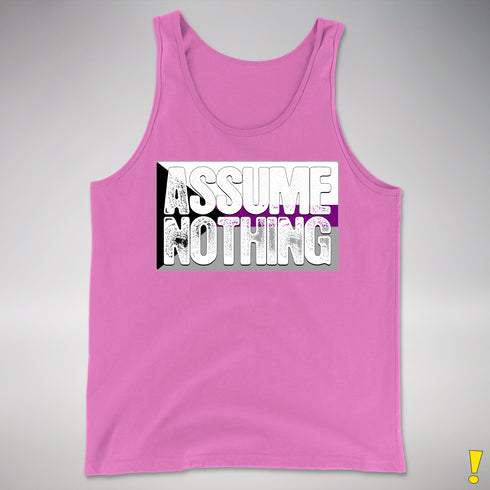 Assume Nothing Demisexual Pride Flag Premium Tank Top - Neon Pink