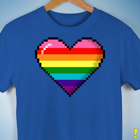 Gilbert Baker Original LGBTQ Gay Rainbow Pride 8-Bit Pixel Heart - Royal Blue