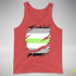 Agender Pride Flag Ripped Reveal Premium Tank Top - Red Triblend