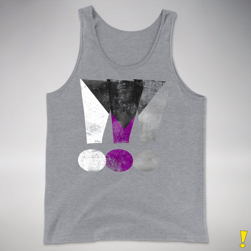 Demisexual Pride Grunge Exclamation Points Premium Tank Top - Grey Heather
