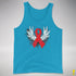 Winged Red Ribbon - World AIDS Day Premium Tank Top - Neon Blue