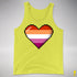 Lesbian Pride 8-Bit Pixel Heart Premium Tank Top - Neon Yellow