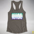 Assume Nothing Gay Male Pride Flag Racerback Tank - Dark Grey