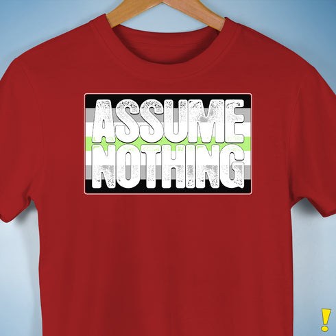 Assume Nothing Agender Pride Flag Premium Unisex T-Shirt - Red