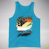 Bear Pride Flag Ripped Reveal Premium Tank Top - Neon Blue