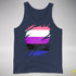 Genderfluid Pride Flag Ripped Reveal Premium Tank Top - Navy
