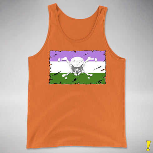 Genderqueer Pride Pirate Flag Premium Tank Top - Orange