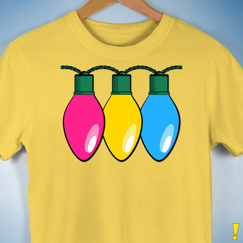 Pansexual Pride Christmas Lights Premium Unisex T-Shirt - Yellow