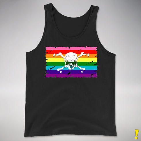 Gilbert Baker LGBTQ Pride Pirate Flag Premium Tank Top - Black