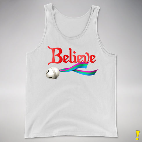 Believe Polysexual Pride Jingle Bell Premium Tank Top - White