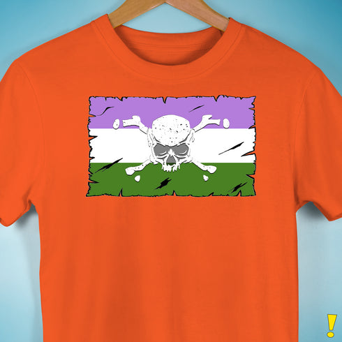 Genderqueer Pride Pirate Flag Premium Unisex T-Shirt - Orange