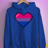 Bisexual Pride 8-Bit Pixel Heart Hoodie - Royal Blue