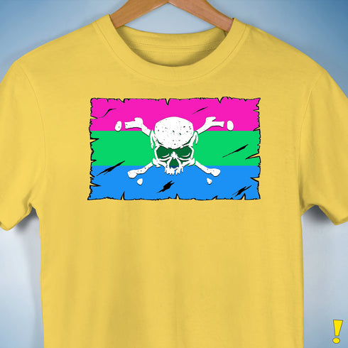 Polysexual Pride Pirate Flag Premium Unisex T-Shirt - Yellow