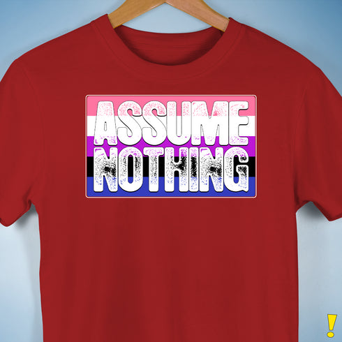 Assume Nothing Genderfluid Pride Flag Premium Unisex T-Shirt - Red