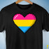 Pansexual Pride 8-Bit Pixel Heart Premium Unisex T-Shirt - Black