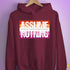 Assume Nothing Lesbian Pride Flag Hoodie - Maroon