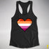 Lesbian Pride 8-Bit Pixel Heart Racerback Tank - Black
