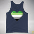 Aromantic Pride Pixel Heart Premium Tank Top - Navy