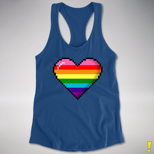 Gilbert Baker Original LGBTQ Gay Rainbow Pride 8-Bit Pixel Heart - Royal