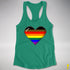 Philly LGBTQ Pride 8-Bit Pixel Heart Racerback Tank - Kelly Green