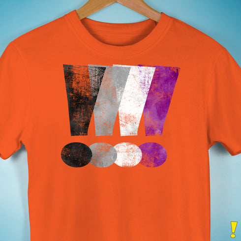 Asexual Pride Exclamation Points Premium Unisex T-Shirt - Orange