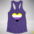 Nonbinary Pride 8-Bit Pixel Heart Racerback Tank - Purple