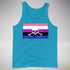 Genderfluid Pride Pirate Flag Premium Tank Top - Neon Blue
