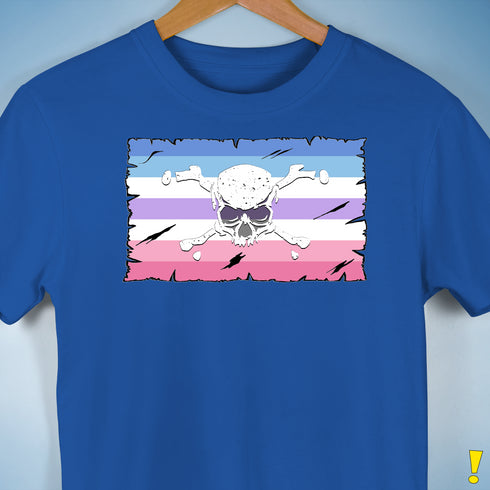 Bigender Pride Pirate Flag Premium Unisex T-Shirt - Royal Blue