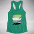 Aromantic Pride Flag Ripped Reveal Racerback Tank - Kelly Green